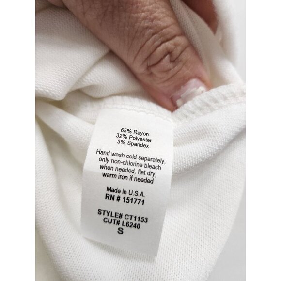 Le Lis Womens Sweater Size Small White Brushed Knit Ruched Sleeve Off Shoulder - Picture 4 of 7